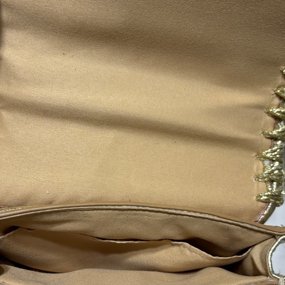 Lily Putlizer la Concha bag with gold leather and natural rattan.Elegant nwot - Picture 7 of 7